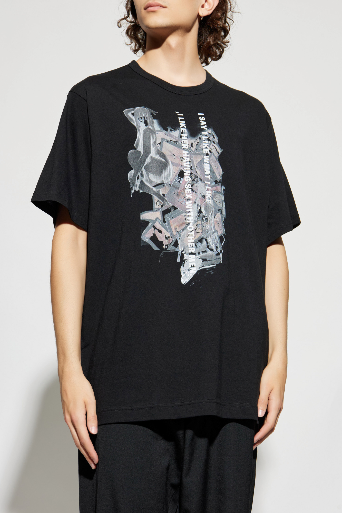 Yohji Yamamoto 鷹グラフィックTシャツ L 黒 workers